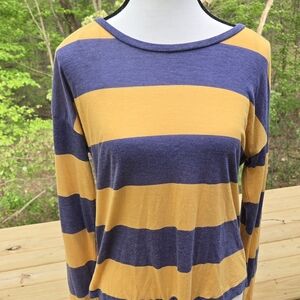 Striped Blue and Yellow Women's Top